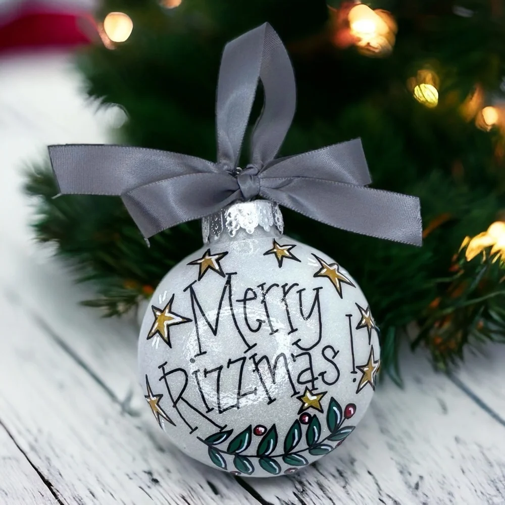 Merry Rizzmas! Custom Hand-Painted Christmas Ornament I Personalized Gift